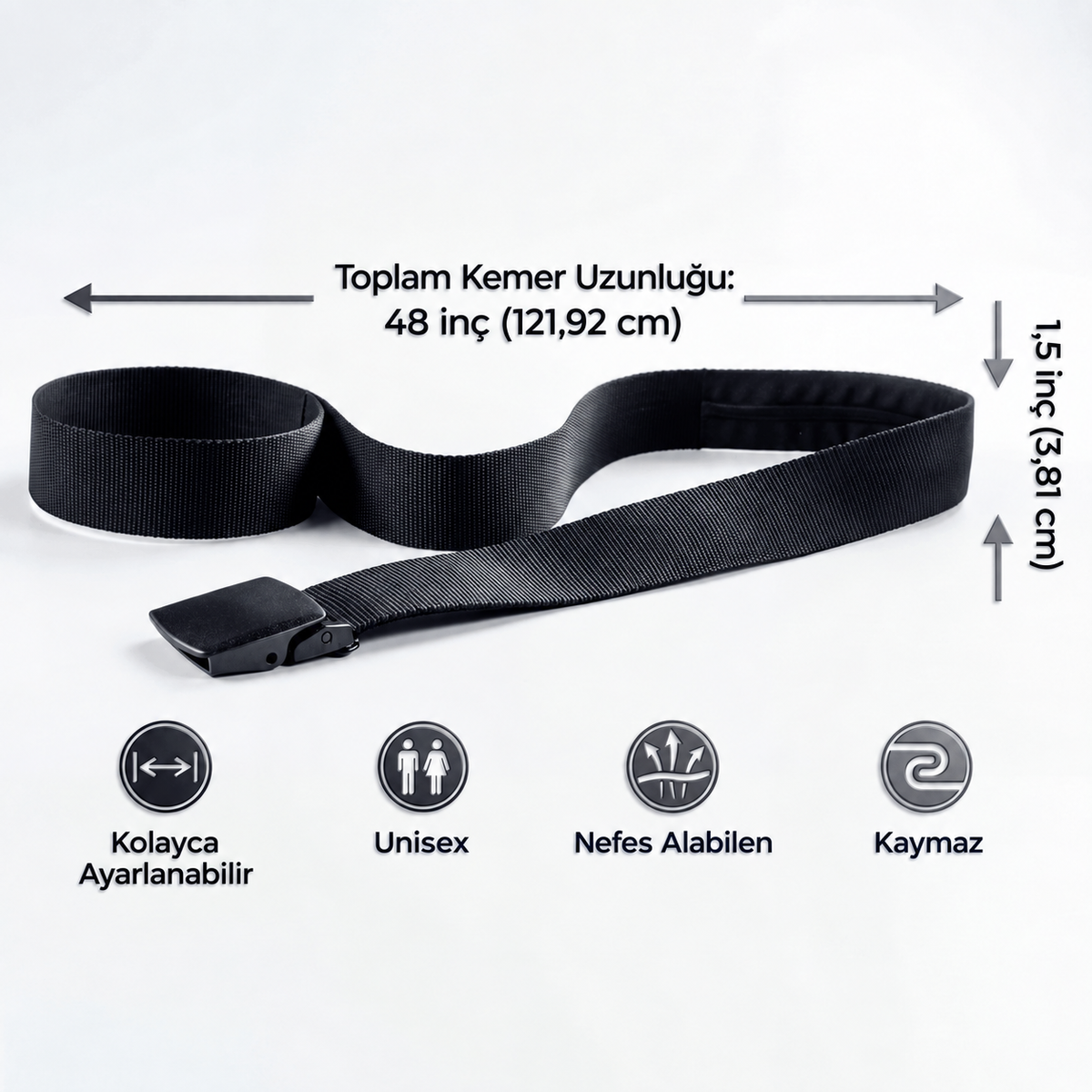Gizli Bölmeli, Deliksiz, Tokalı Kemer | Anti Alerjik | X-ray de Ötmeyen | Hırsızlığa Karşı Korumalı | İş, Seyahat ve Günlük Kullanım