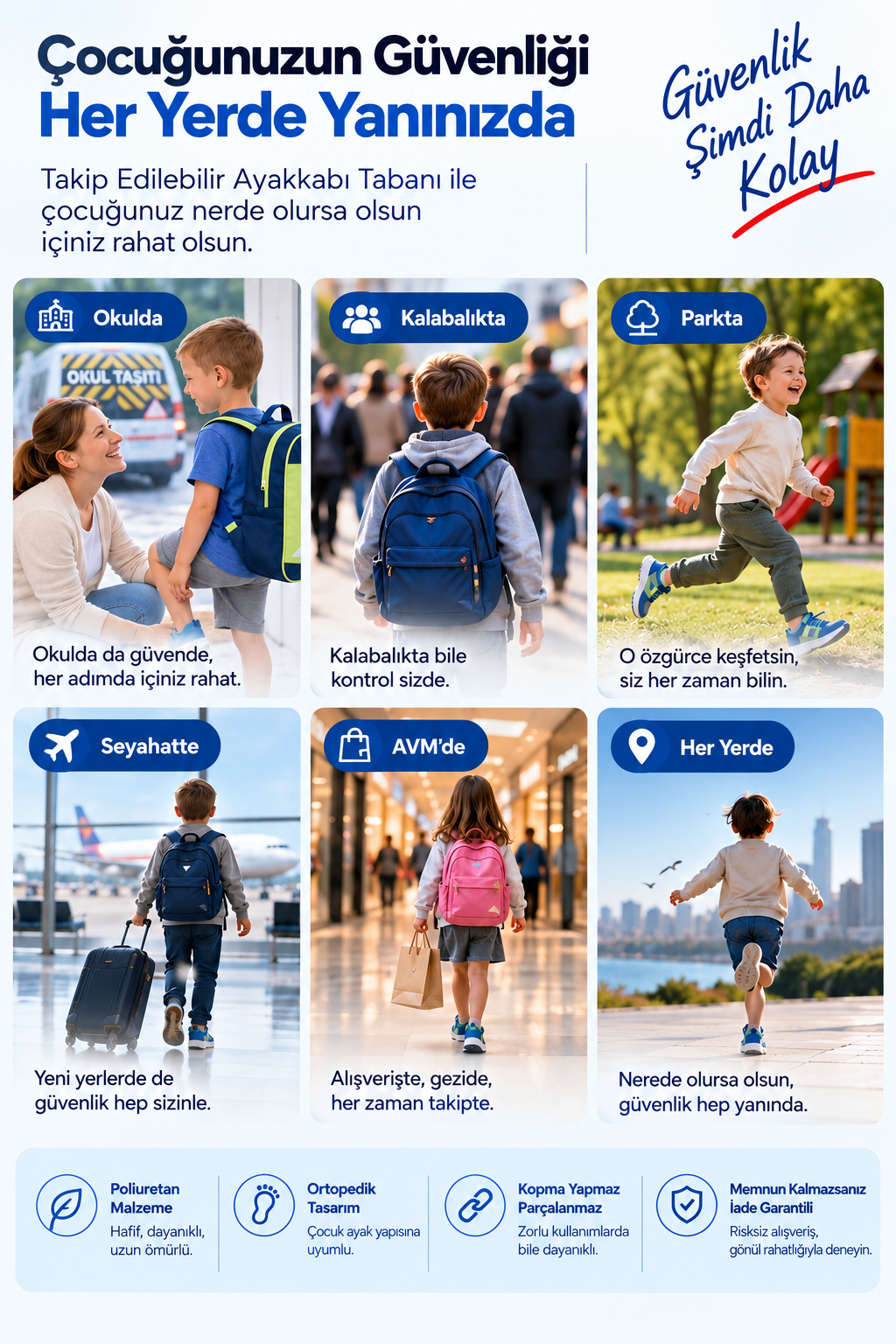 Çocuklar İçin GPS Takip Edilebilir Ayakkabı Tabanı
