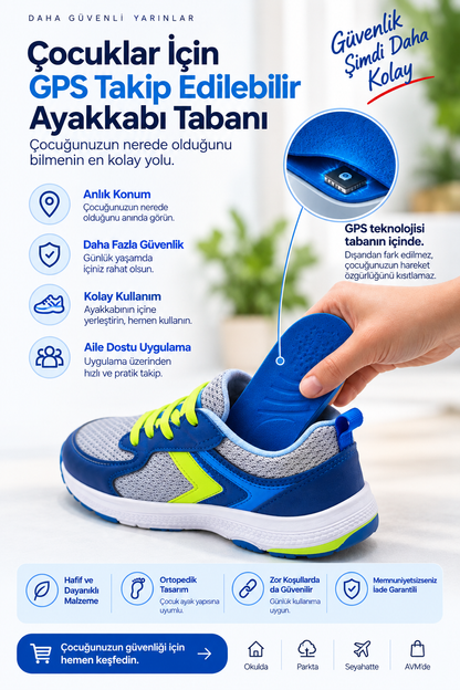Çocuklar İçin GPS Takip Edilebilir Ayakkabı Tabanı